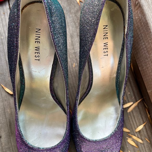 Nine West Chameleon Heels , Sparkle Heels Holiday Party Shoes, New Years  Heels - Picture 2 of 6